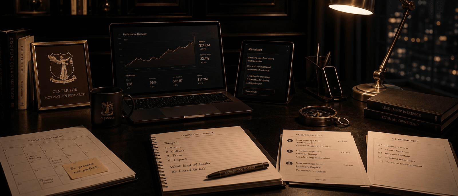 Weekly review table connected to private counselling notebook